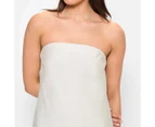 Linen Blend Strapless Midi Dress - Lily Loves