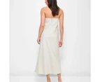 Linen Blend Strapless Midi Dress - Lily Loves