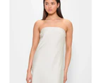 Linen Blend Strapless Midi Dress - Lily Loves