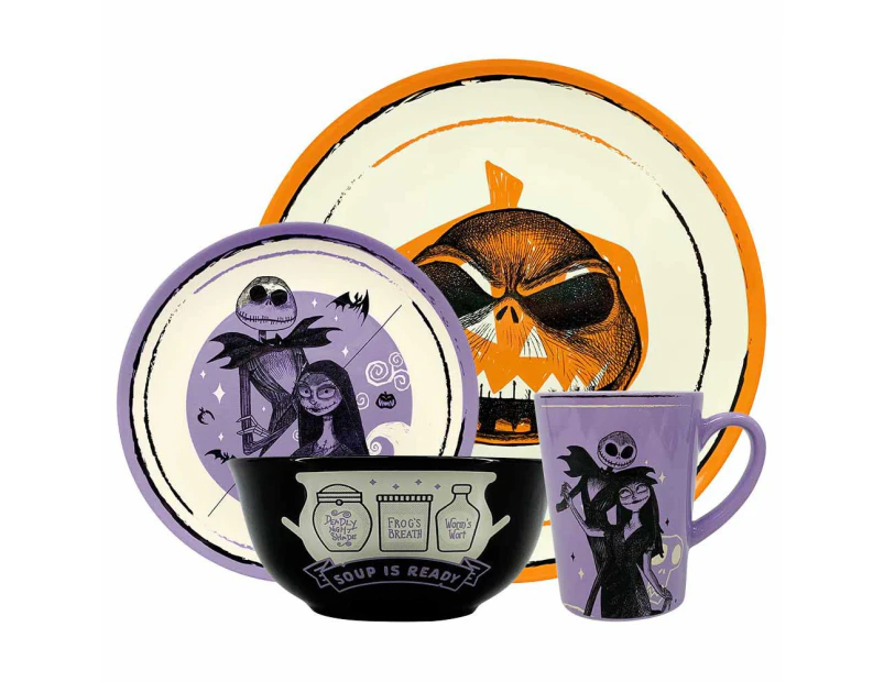 Nightmare Before Christmas - Two-Tone 16-Piece Dinner Set