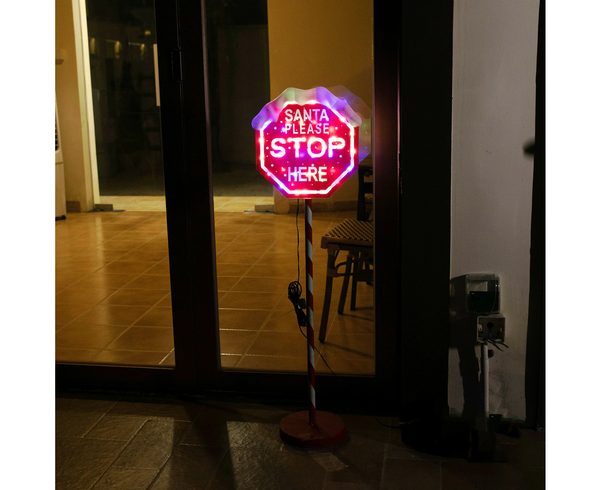 Stockholm Christmas Lights STOP SIGN Path Lights Multi Colour LED Indoor Outdoor