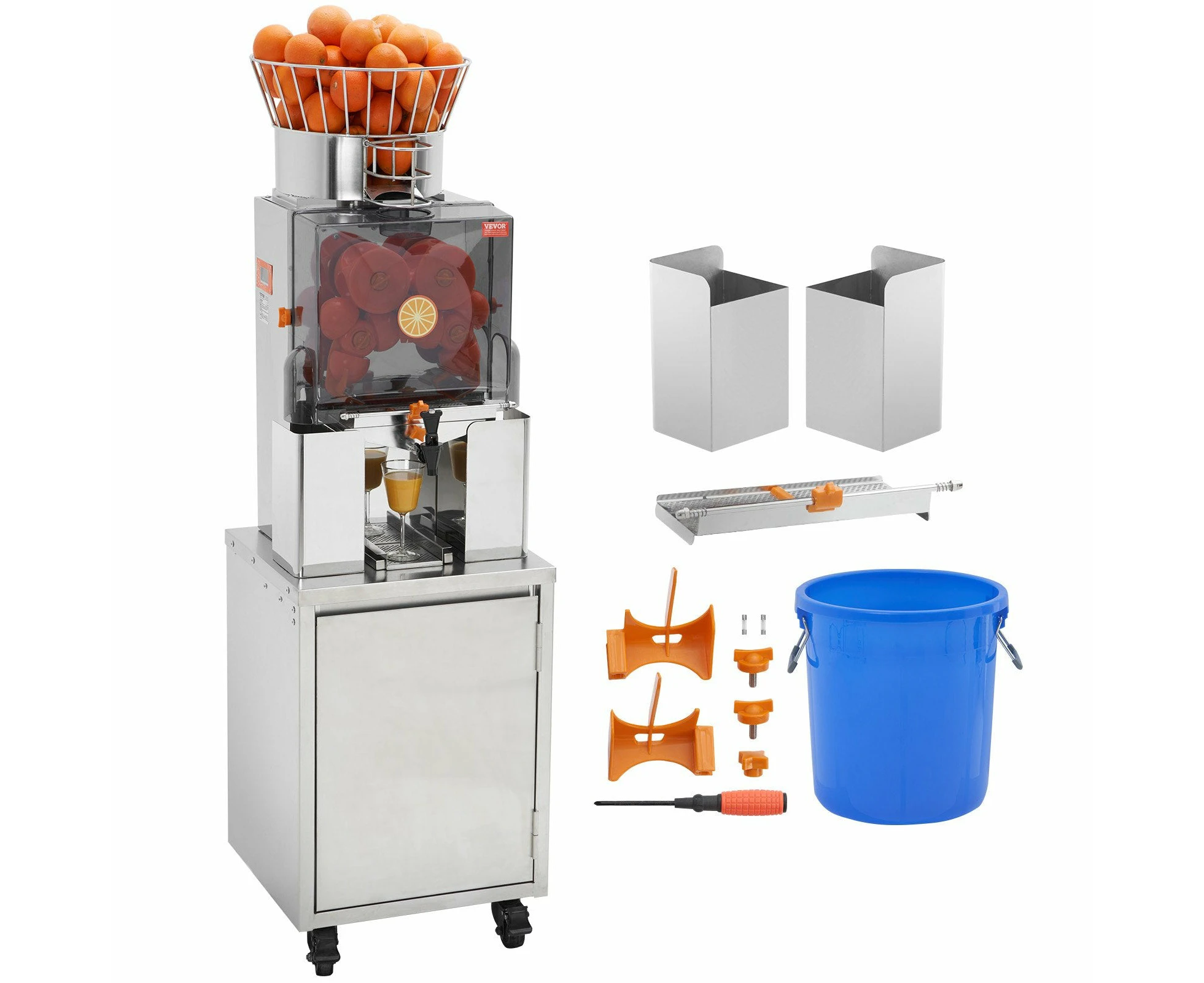 VEVOR Commercial Orange Juicer, 120W Automatic Feeding Juice Extractor with Water