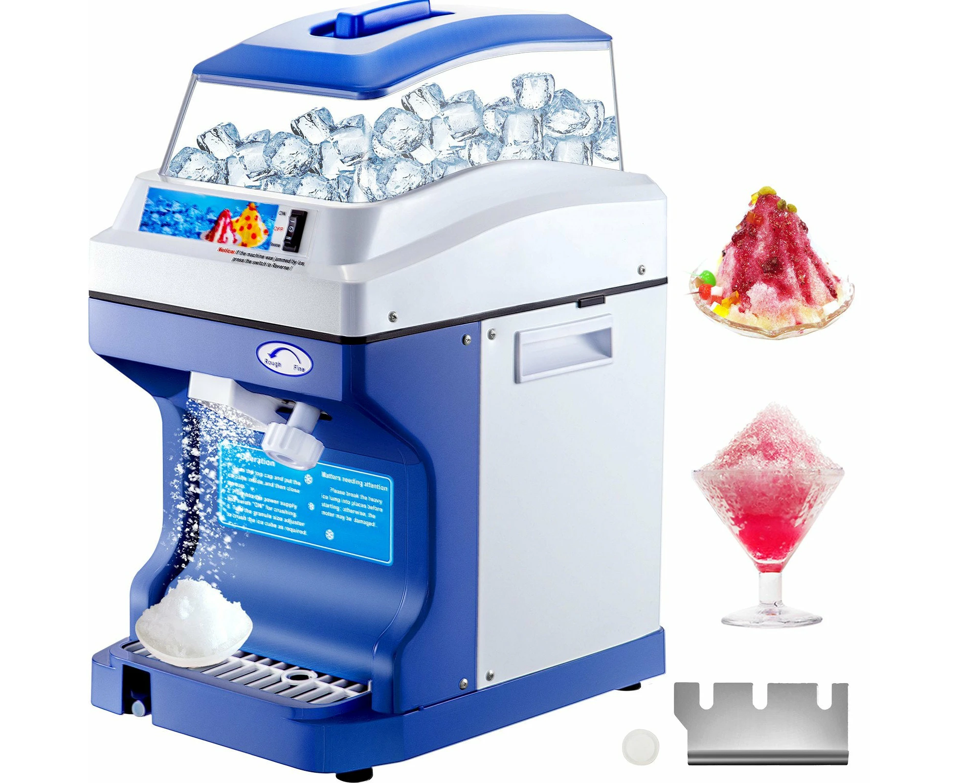 VEVOR Commercial Ice Shaver Ice Shaving Machine Crusher Snow Cone Maker 200KG/H