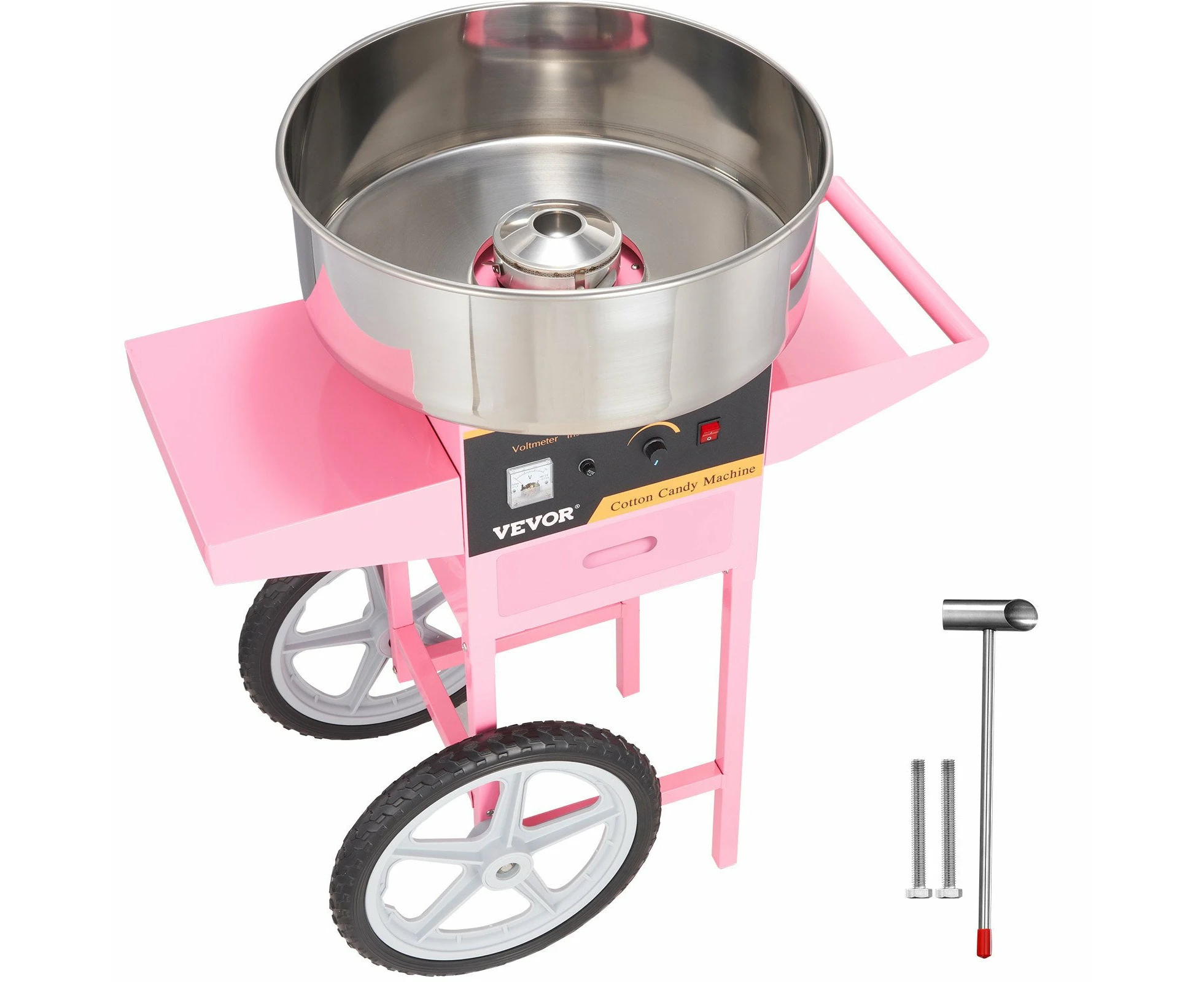 VEVOR Commercial Cotton Candy Machine with Cart Sugar Floss Maker 1000W Party