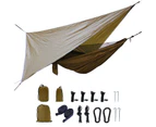 Outdoor Camping Mosquito Net Hammock Set with Accessories, Durable UV Resistant Shade Sails,Camel