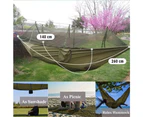 Camping Hammock with Mosquito Net, Outdoor Furniture Bed Strength Parachute Fabric Sleeping Swing, 260*140 cm