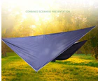 Camping Hammock with Mosquito Net, Rain Fly Tarp, Portable Parachute Gear, Waterproof Tent, Rain Fly Set, black