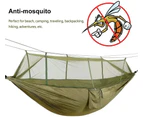 Camping Hammock with Mosquito Net, Outdoor Furniture Bed Strength Parachute Fabric Sleeping Swing, 260*140 cm