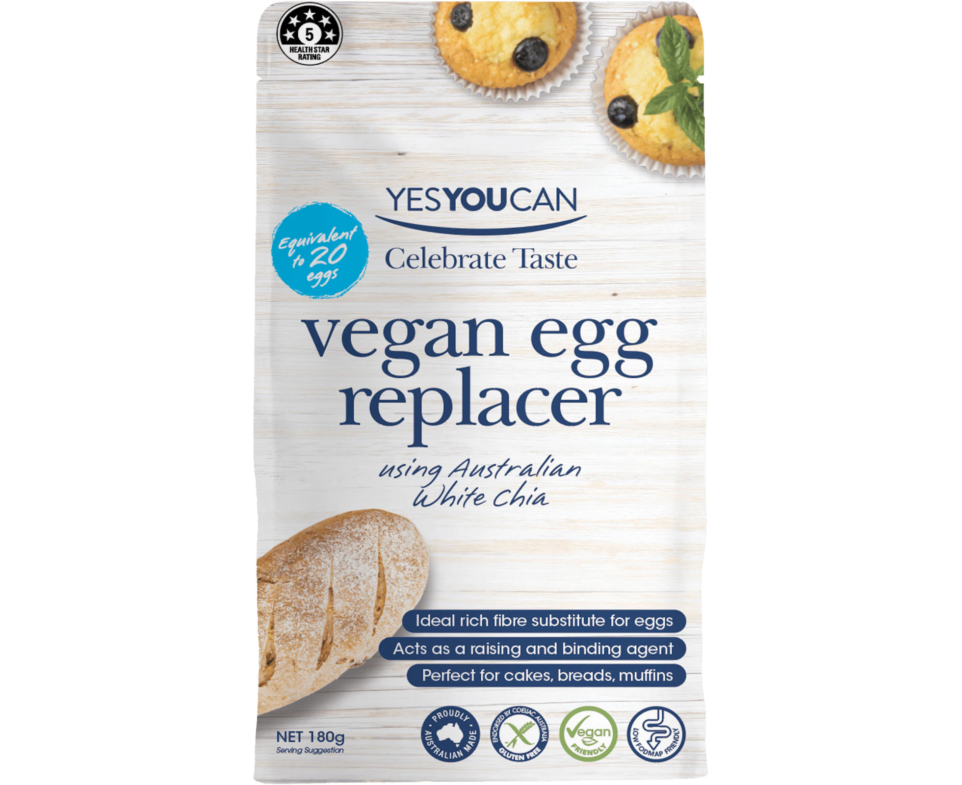 Yesyoucan Vegan Egg Replacer 180g(Pack of 6)