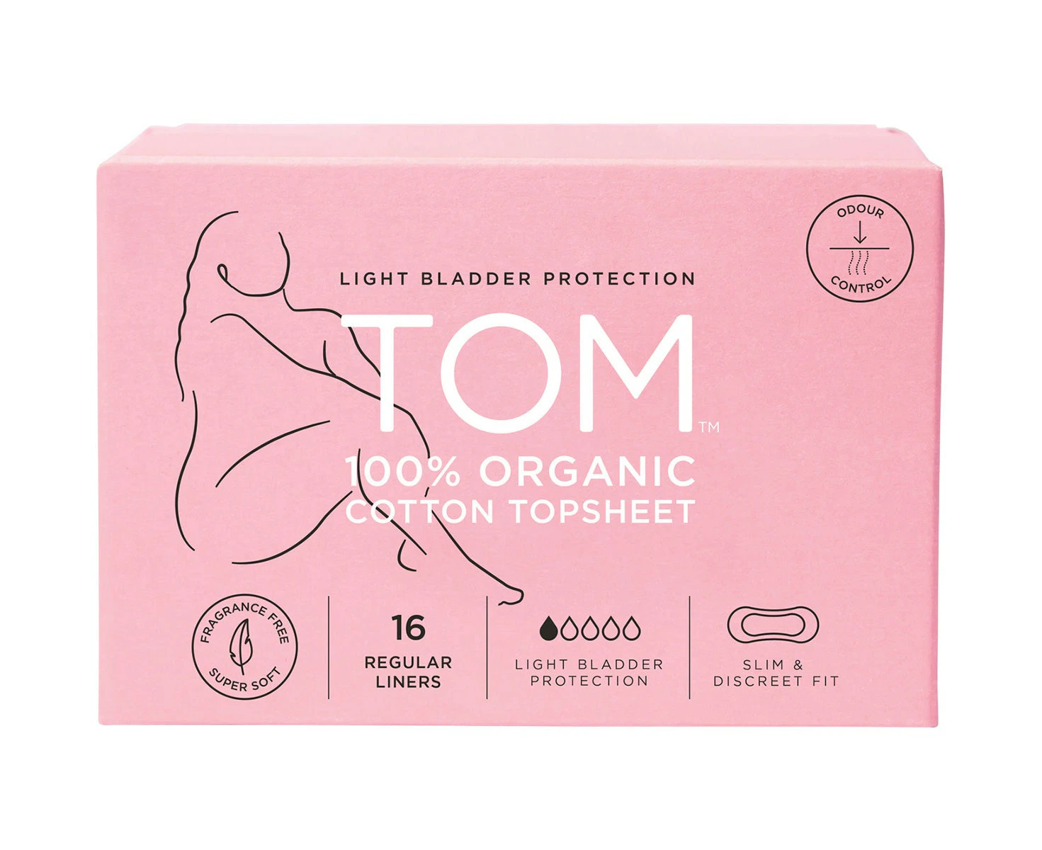 Tom Organic Liners Light Bladder Protection Regular 16pk