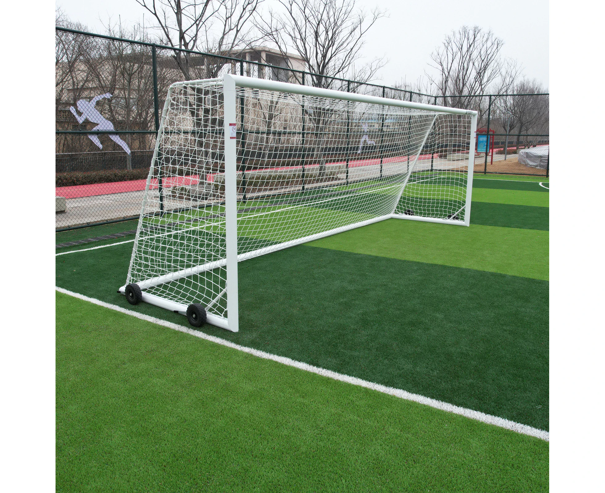 7.3m x 2.4m Cazna ALU110 Freestanding Soccer Goal [Goal Weights:: With Weights] [Single or Pair:: Single] [Wheel Options:: Lever Wheels]