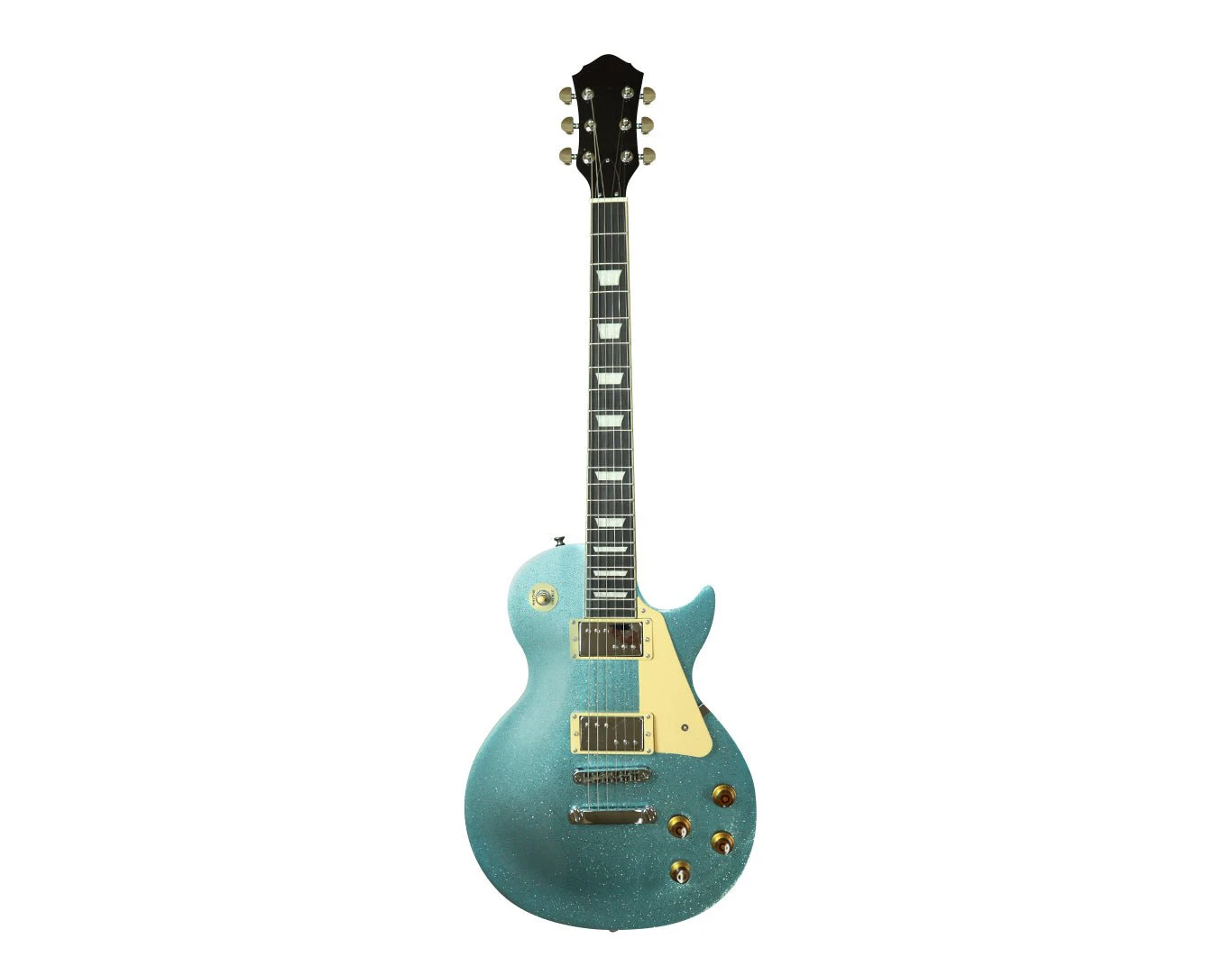 Freedom Full Size Electric Guitar LP Style Blue Sparkle EL207-MBL