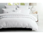 White Waffle Quilt Cover Set - Queen - White