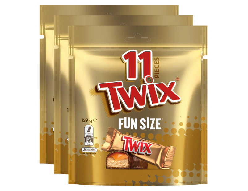 3 x Twix Fun Size Share Bag 159g