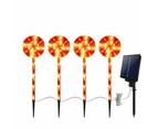 4x Lollipops Solar Power Pathway Light Decorations for Outdoor Yard