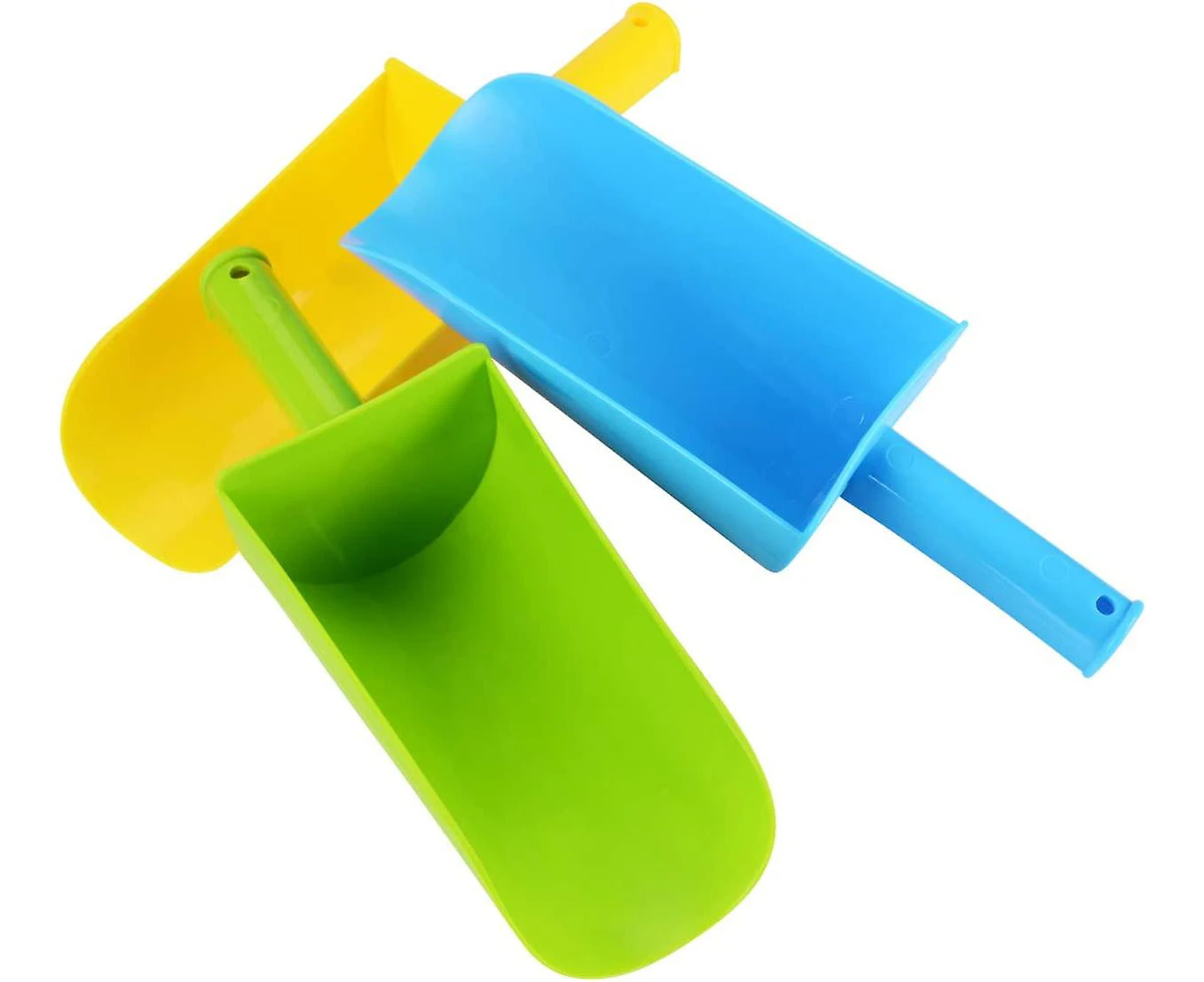 Sand Beach Shovels For Kids Heavy Duty Plastic Sand Toy Complete Gift Set Party Bundle-3pack (blue, Green & Yellow)3pcs