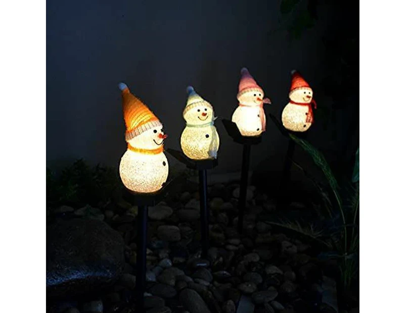 4pcs Snowmans EVA Solar Powered Garden Light Christmas Decoration Lights Waterproof Outdoor Solar Lawn Landscape Lights