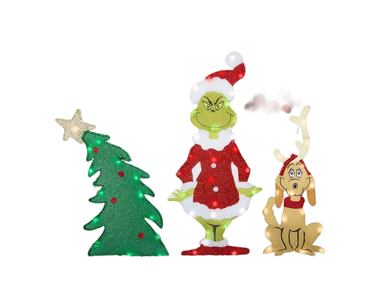 Grinch LED Light Yard Sign Stick Christmas Grinch outdoor garden decoration LED lights, acrylic Christmas decorations