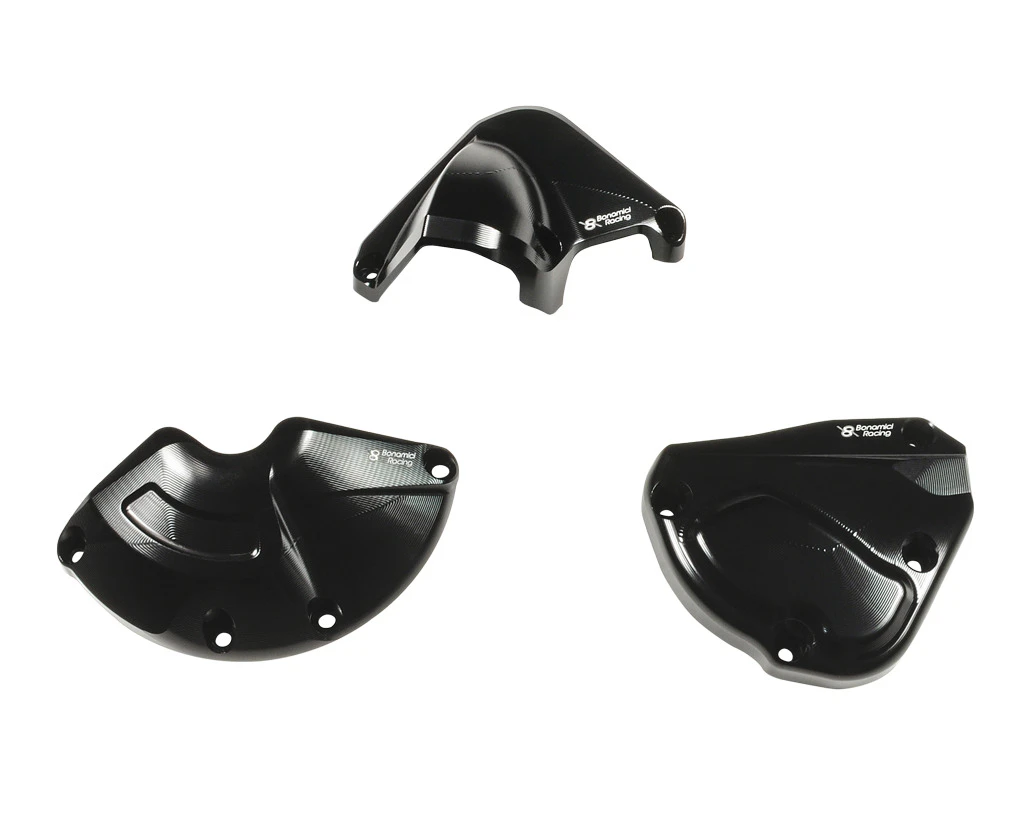 Bonamici Racing Engine Cover Protection Kit To Suit Yamaha YZF-R1/M 2015 - Onwards (Black)