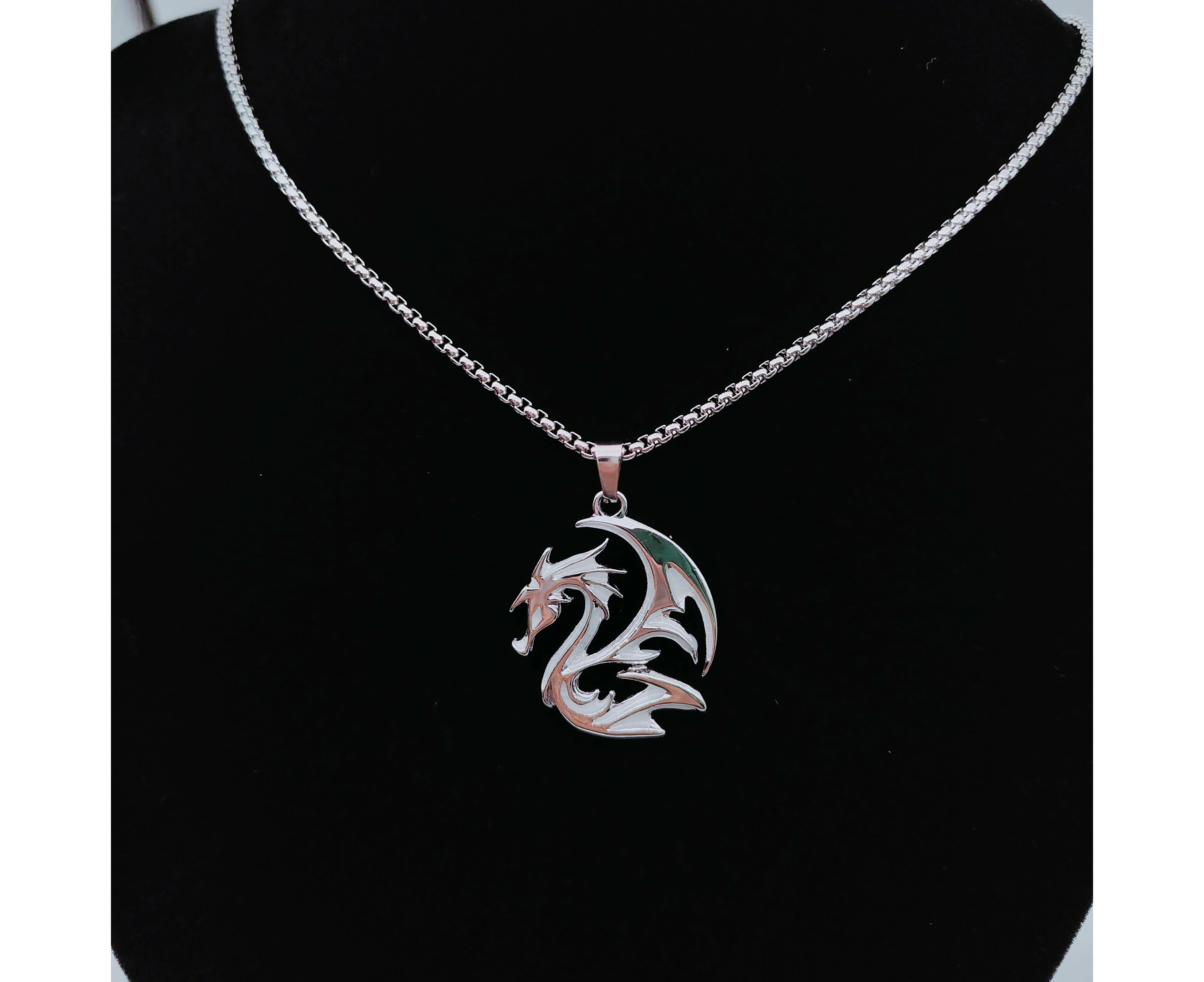 Glow in the Dark Tribal Dragon Pendant and necklace