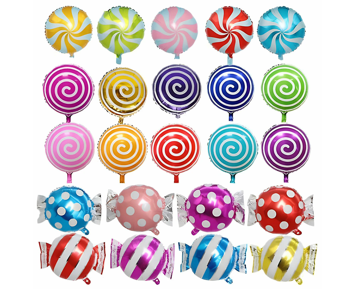 23Pcs 18" Sweet Candy Balloons Round Lollipop Perfect For Birthday Wedding Parties