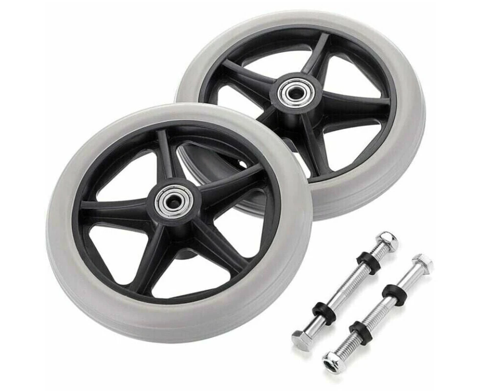 Wheelchair Replacement Wheels 2Pcs 6 Inch Non-Slip Rubber