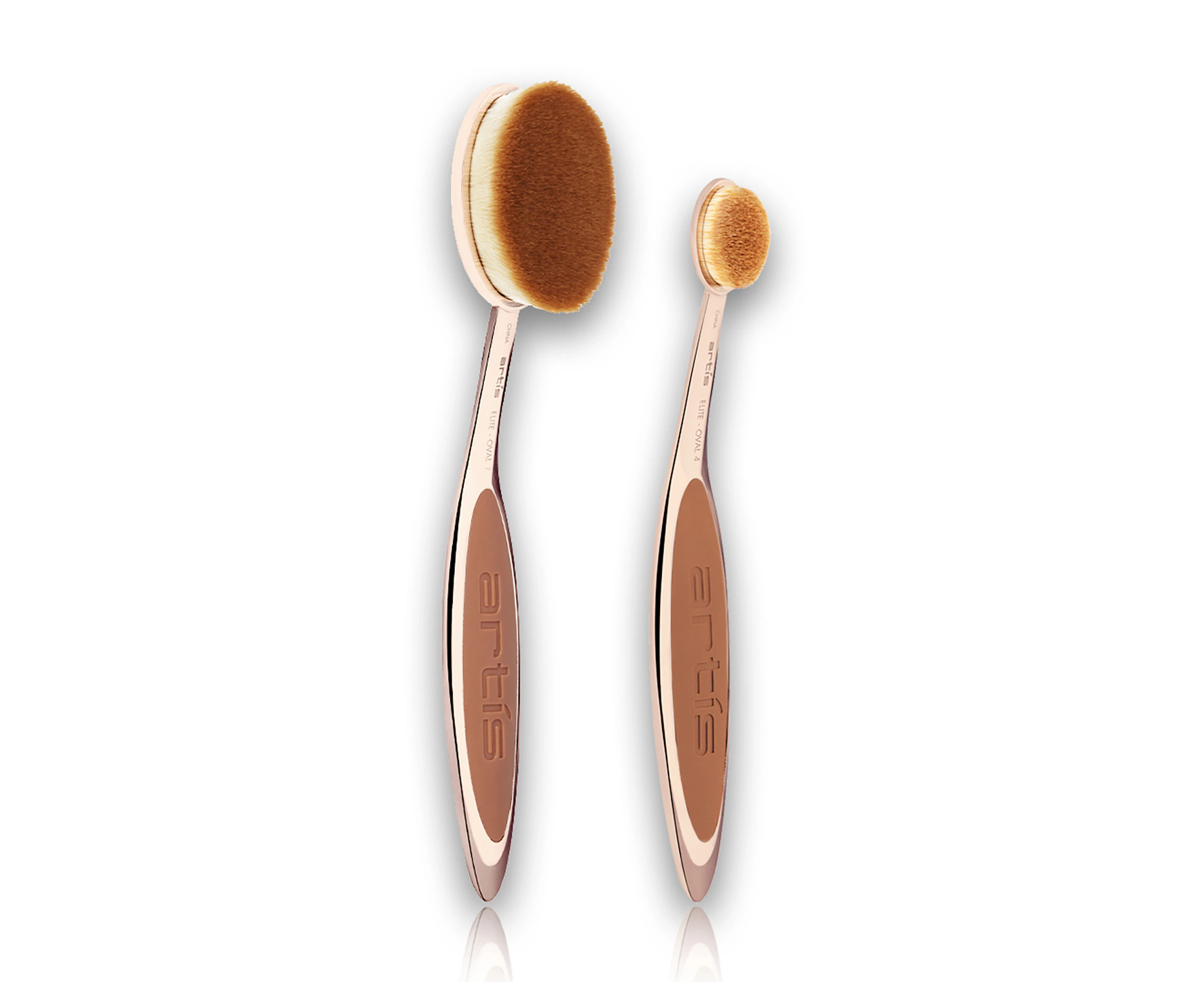 Elite 2 Brush Set - Rose Gold by Artis for Women - 2 Pc Elite Collection Oval Brush 4 - Rose Gold, Elite Collection Oval Brush 7 - Rose Gold