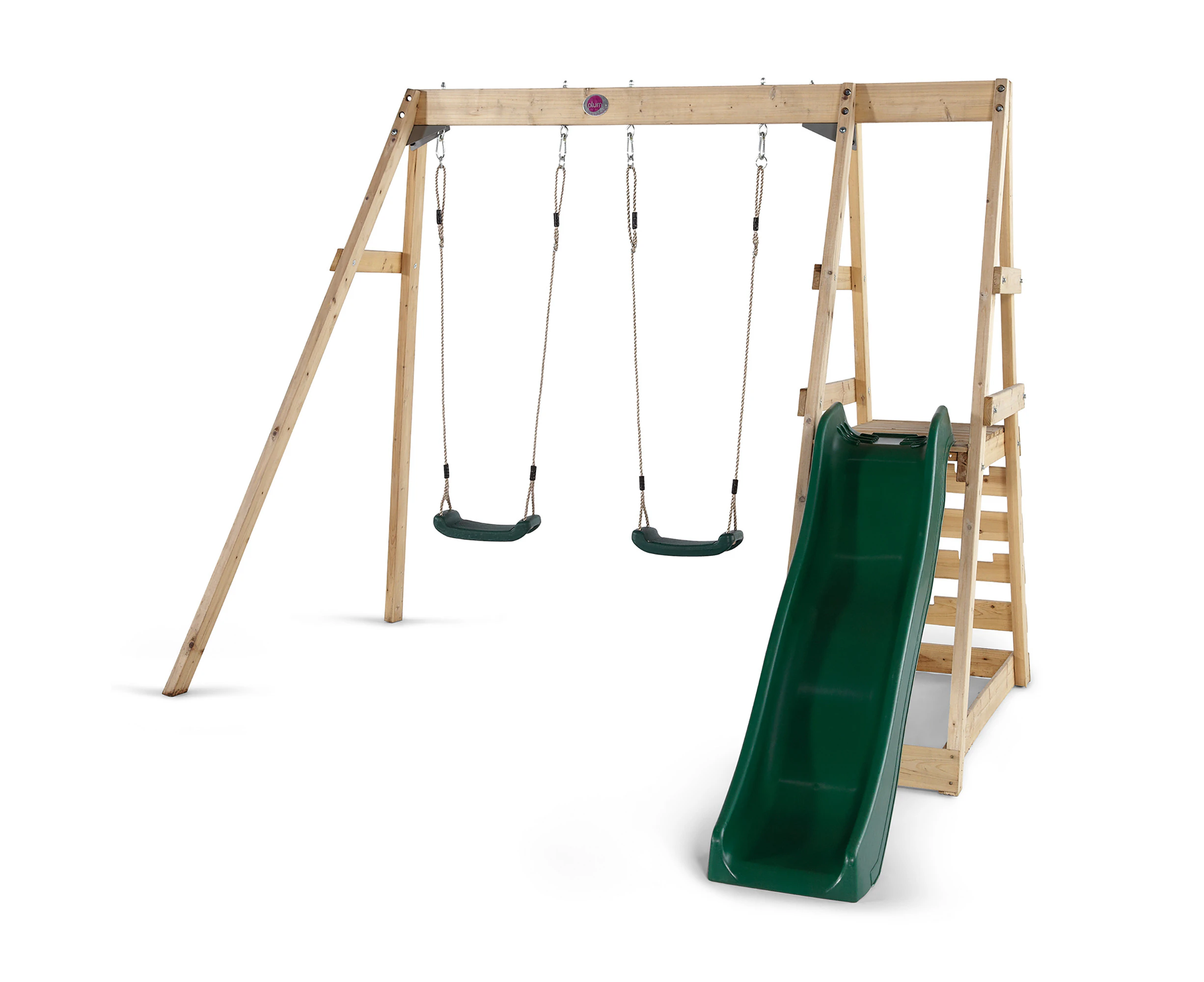 Plum Tamarin Wooden Swing Set - Natural | Durable Outdoor Swing for Kids