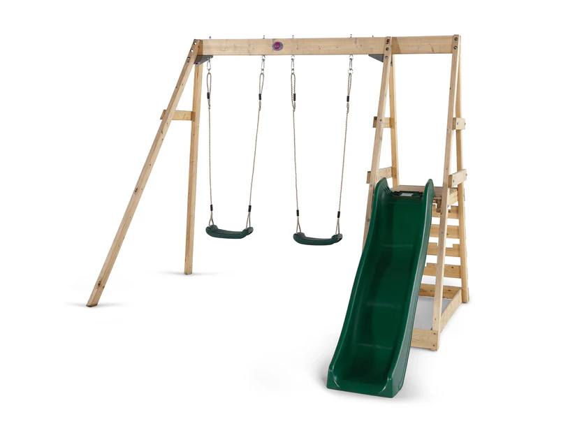 Plum Tamarin Wooden Swing Set - Natural | Durable Outdoor Swing for Kids