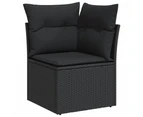 vidaXL 7 Piece Garden Sofa Set with Cushions Black Poly Rattan