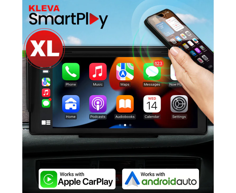 7" HD Touch Portable Kleva SmartPlay - Apple CarPlay Android Auto Wireless