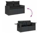 vidaXL 5 Piece Garden Sofa Set with Cushions Black Poly Rattan