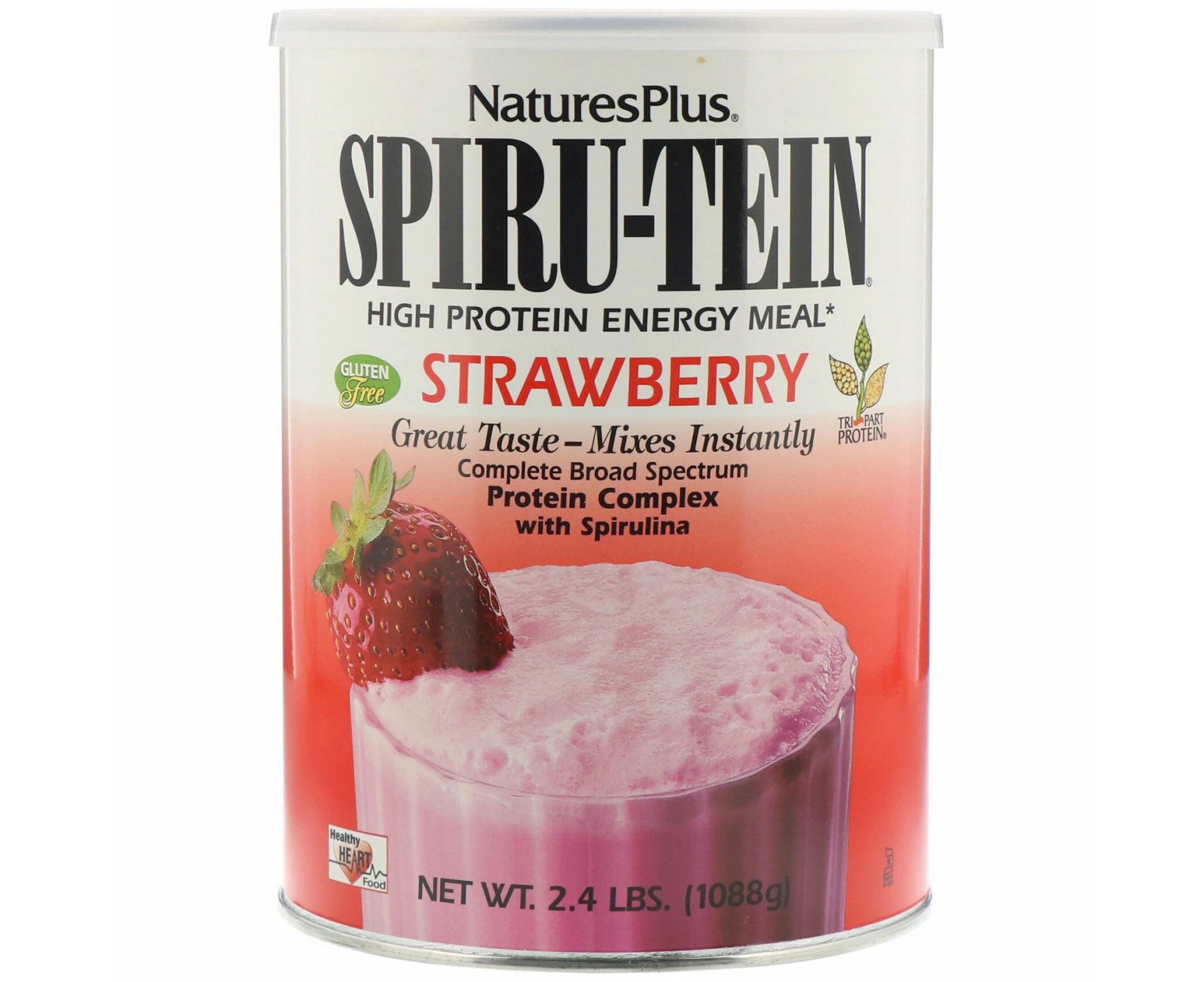 Nature's Plus, Spiru-Tein, High Protein Energy Meal, Strawberry, 2.4 lbs (1088 g)