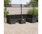 vidaXL 9 Piece Garden Sofa Set with Cushions Black Poly Rattan