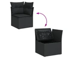 vidaXL 9 Piece Garden Sofa Set with Cushions Black Poly Rattan