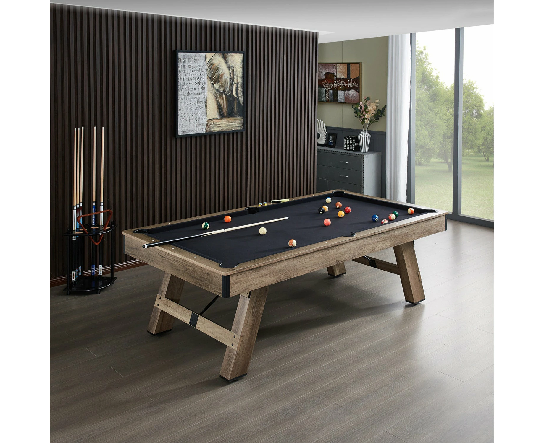 Hepburn Dining Pool Table- 8FT 3IN1 Black