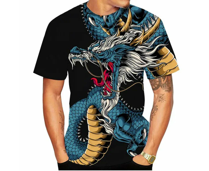 Electrifying Dragon head digitally printed T-Shirt