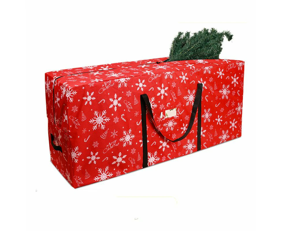 Red 165cm Christmas Tree Storage Bag Durable Waterproof Zippered Bag with Handles Protects Against Dust Insects and Moisture