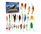 Fishing Advent Calendar, 24 Days of Christmas Countdown Calendar with Fishing Lures Set for Fisher Men Dad