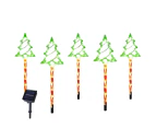 5 Pack LED Christmas Solar Power Ground Stake Outdoor   Pathway  Party Supply Waterproof Solar IP65 Christmas