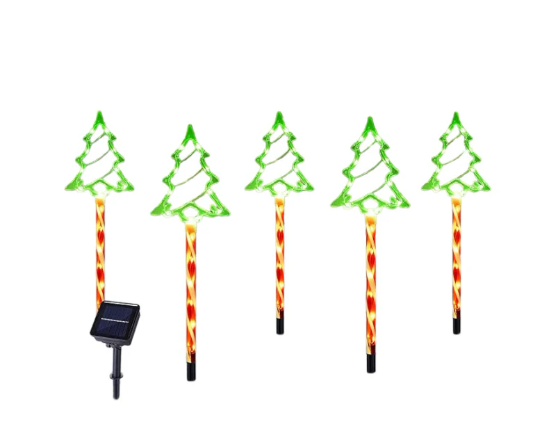 5 Pack LED Christmas Solar Power Ground Stake Outdoor   Pathway  Party Supply Waterproof Solar IP65 Christmas