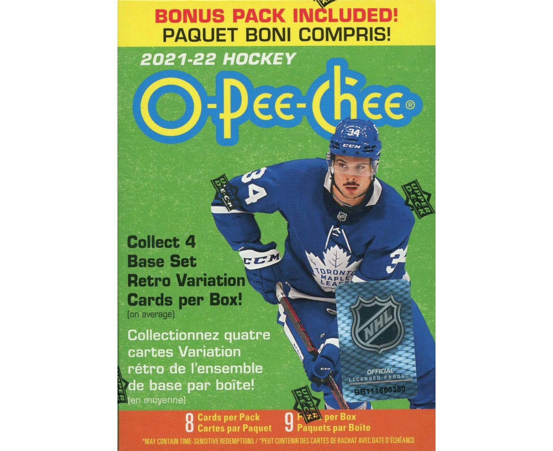 2021 2022 Upper Deck O-Pee-Chee Hockey Series Blaster Box with EXCLUSIVE Yellow Bordered Tallboys