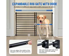 Dog Pet Safety Gate Cat Fence Guard Security Enclosure Stair Barrier Retractable Portable Low Puppy Containment System Metal Black 60cm High