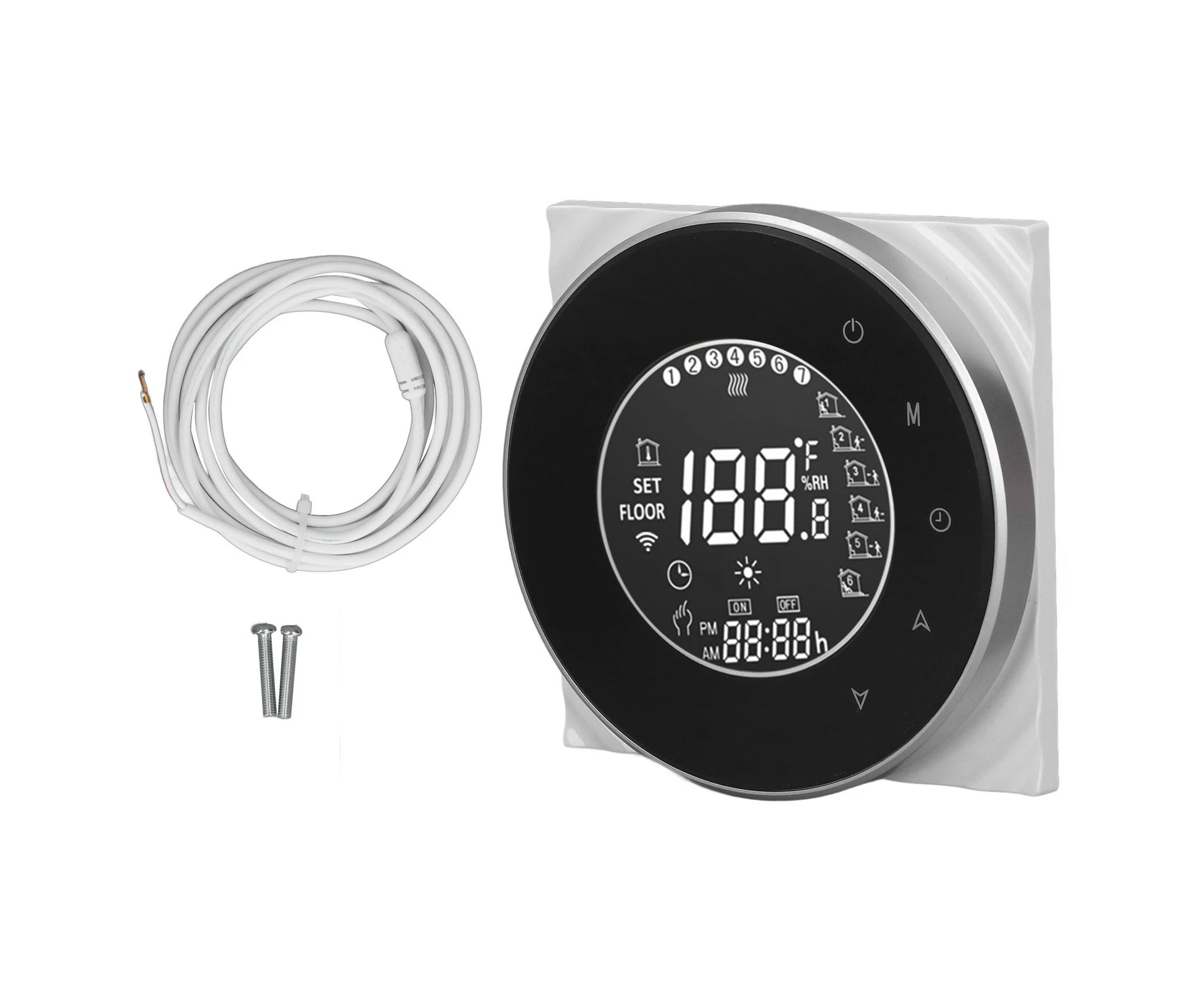 Smart Floor Heat Thermostat Voice Phone Control Lcd Touch Screen Wifi Thermostat For Electric Heating Systems 95‑240Vac