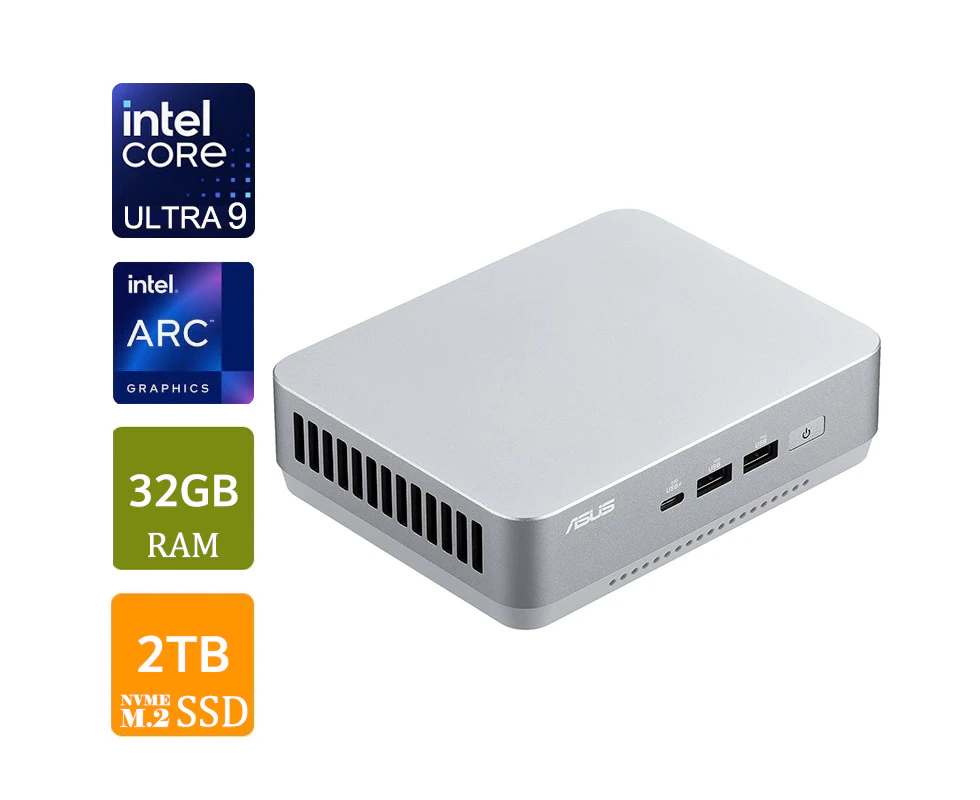 Asus NUC 14 Pro+ Mini PC, Intel Core Ultra 9 CPU, 32GB RAM, 2TB NVMe SSD, W11P [RNUC14RVSU900000I-P7]