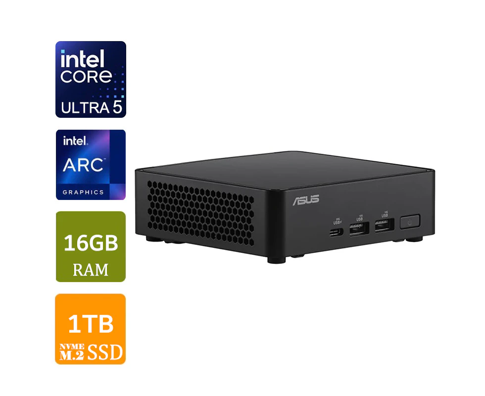 Asus NUC 14 Pro Mini PC, Intel Core Ultra 5, 16GB RAM, 1TB NVMe SSD, W11H, Slim Kit [RNUC14RVKU500000I-H4]