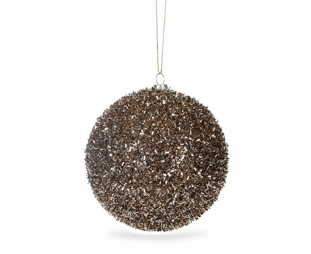 Holly & Ivy Large Champagne Confetti Bauble 10cm