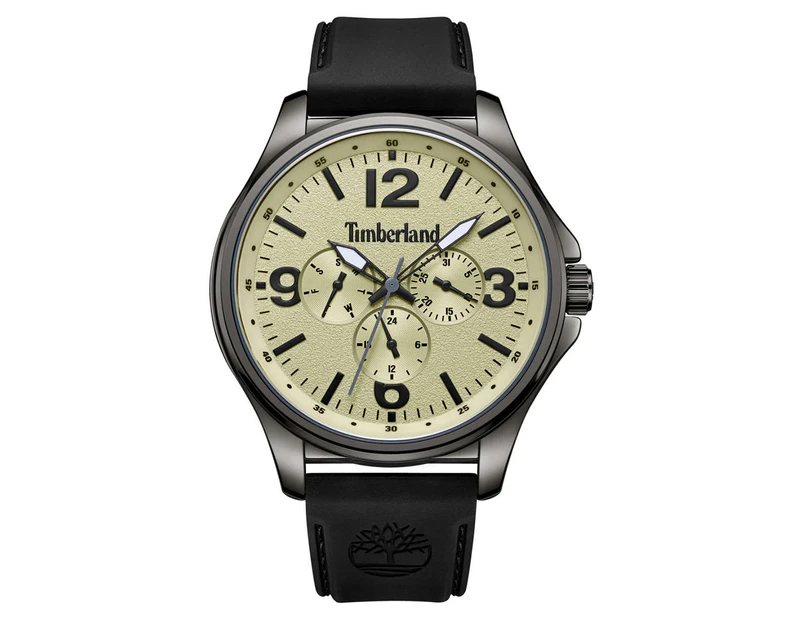 Timberland Men's 46mm Dress Sport Silicone Watch - Cream/Black/Gunmetal