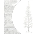 vidaXL Slim Artificial Half Christmas Tree with Stand - White