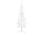 vidaXL Slim Artificial Half Christmas Tree with Stand - White